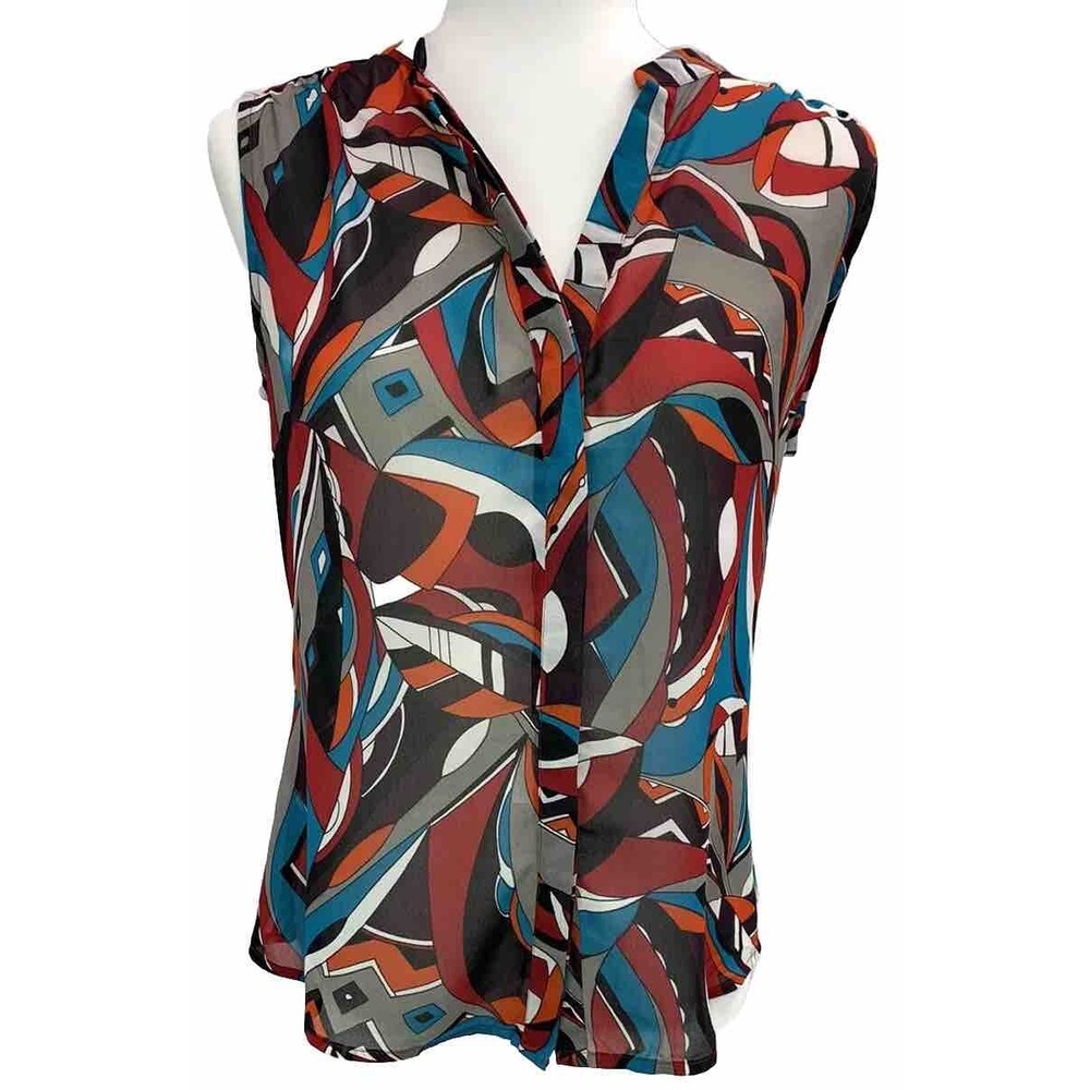 BANANA REPUBLIC Gray Teal Button Up Sleeveless Blouse Top Size Small